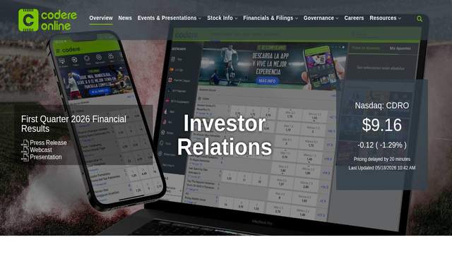 Codere Online casino screenshot